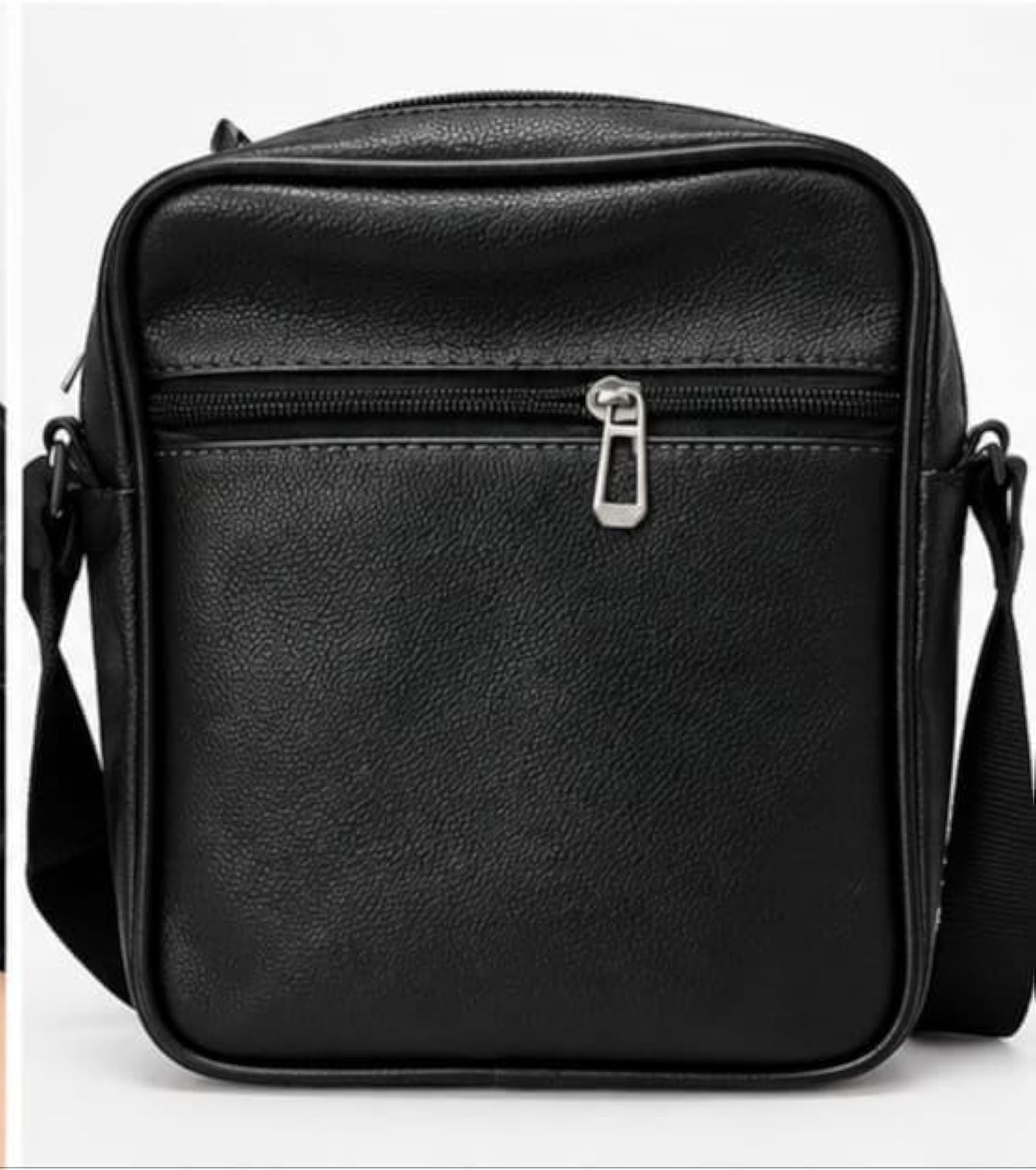 PU Leather Sling Bag for Men, Compact Zipper Storage